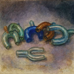 油畫作品,彎曲的角度